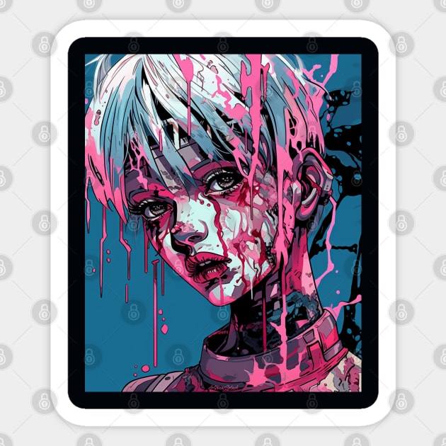 Splash Zombie Girl 8 Sticker by ArtWearSplash